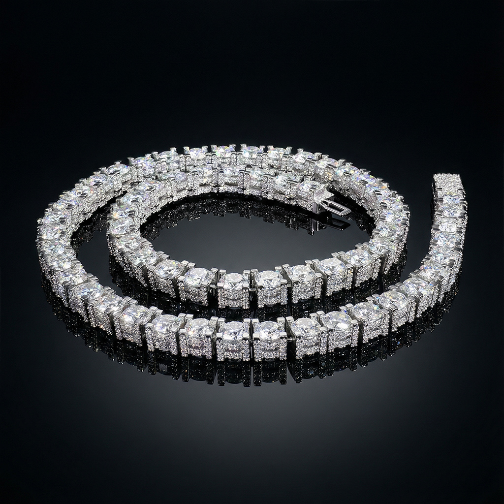 6.5mm Iced Out Sides Tennis Chain 6.5mm Iced Out Sides Tennis Chain