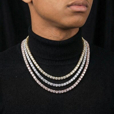 6.5mm Iced Out Sides Tennis Chain