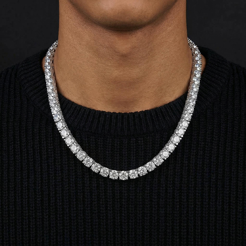 6.5mm Iced Out Sides Tennis Chain 6.5mm Iced Out Sides Tennis Chain
