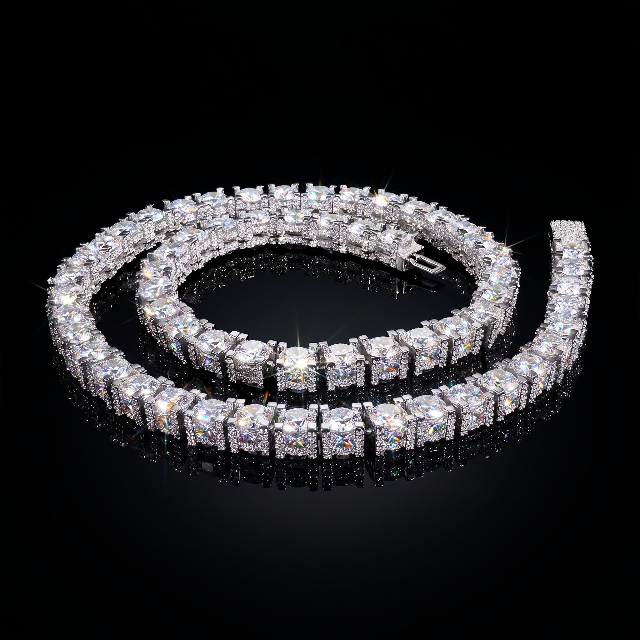 6.5mm Iced Out Sides Tennis Chain