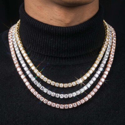 6.5mm Iced Out Sides Tennis Chain