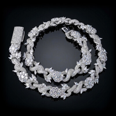 Iced Out 18mm Flower Infinity Link Chain