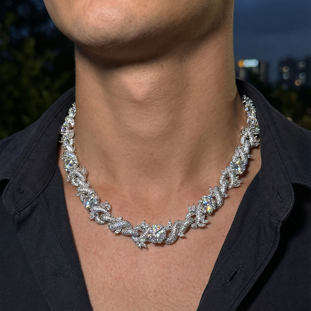 Iced Out 18mm Flower Infinity Link Chain