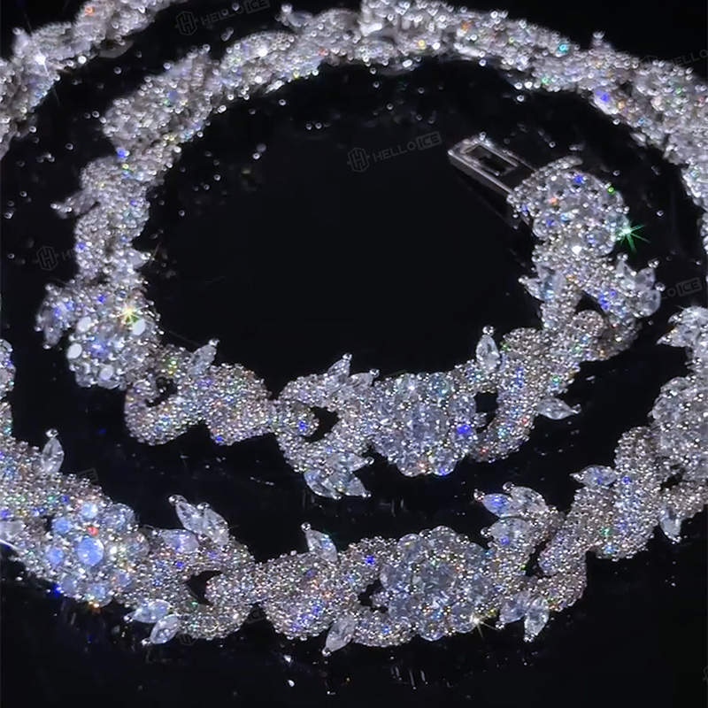 Iced Out 18mm Flower Infinity Link Chain