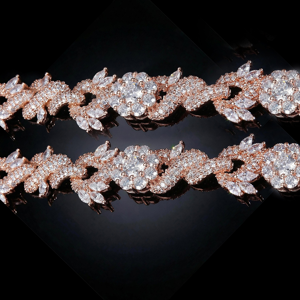 Iced Out 18mm Flower Infinity Link Chain