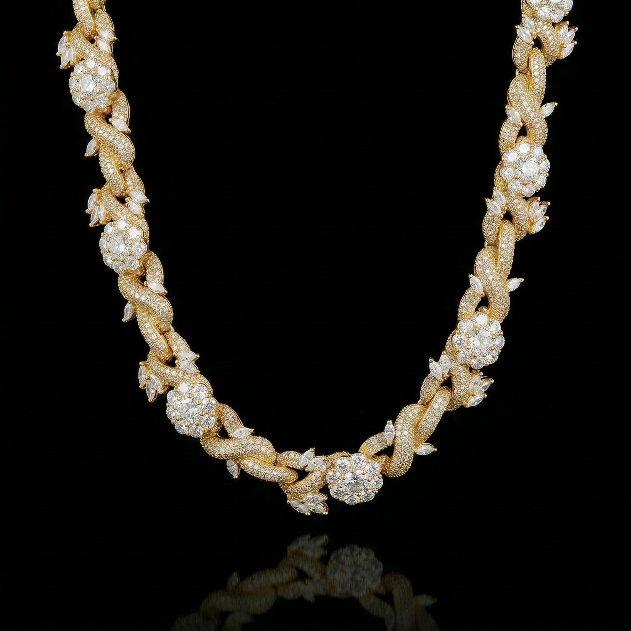 Iced Out 18mm Flower Infinity Link Chain