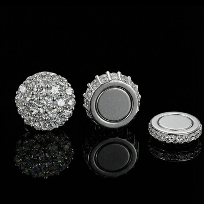 Round Cut Magnetic Non-Piercing Stud Earrings