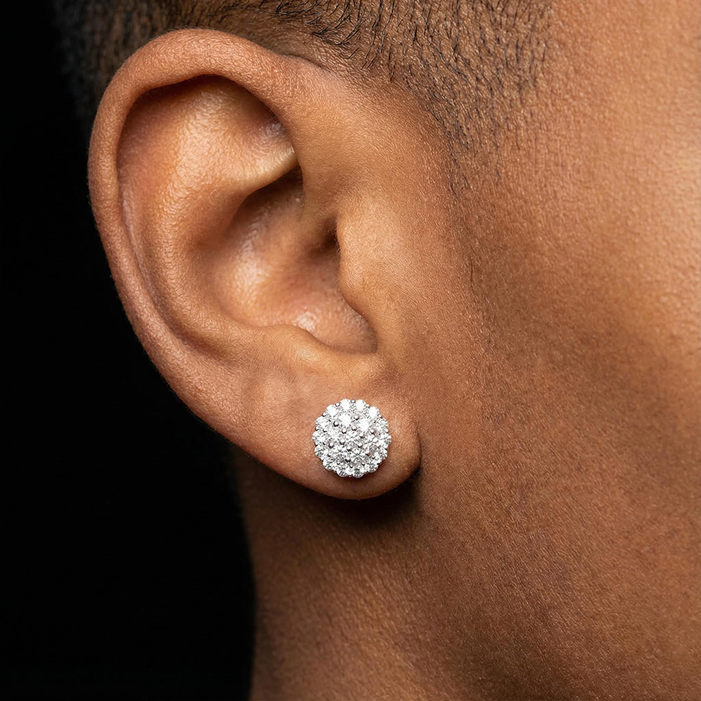 Round Cut Magnetic Non-Piercing Stud Earrings