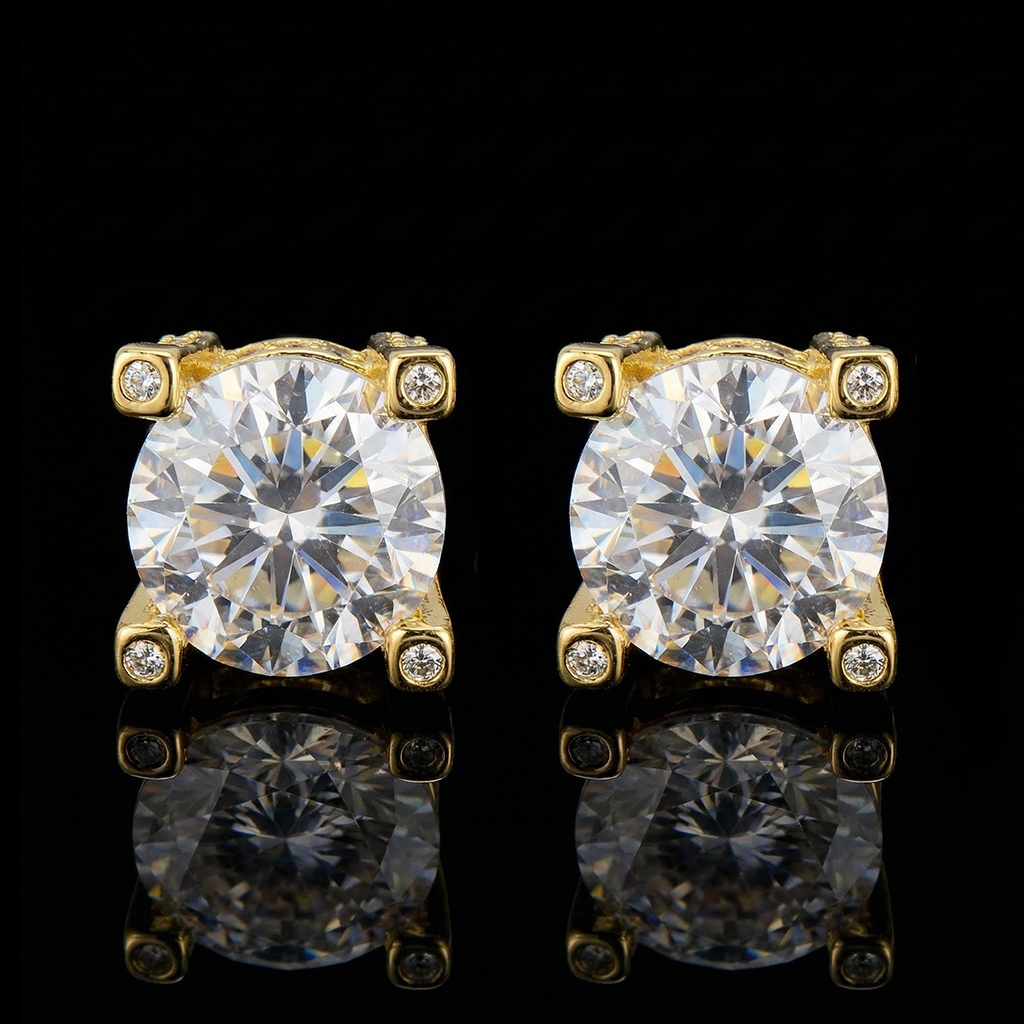 Brilliant Round Cut Stud Earrings