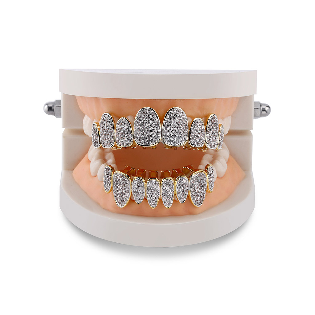 Iced Out Irregular Design Grillz Set Iced Out Irregular Design Grillz Set