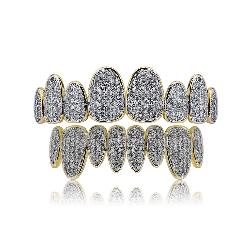 Iced Out Irregular Design Grillz Set Iced Out Irregular Design Grillz Set