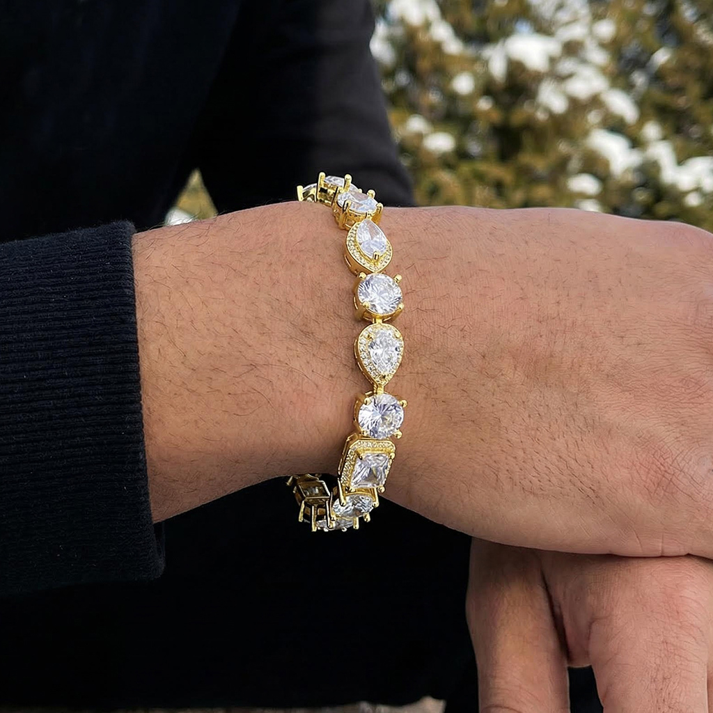10mm Iced Out Multi Shaped Diamond Chain & Bracelet Set 10mm Iced Out Multi Shaped Diamond Chain & Bracelet Set
