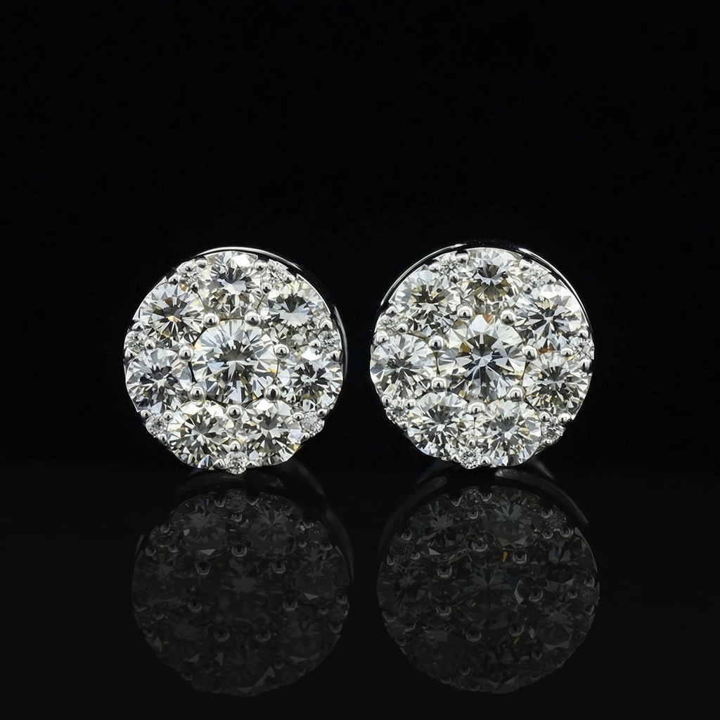 925S & VVS Moissanite Round Cut Stud Earrings 925S & VVS Moissanite Round Cut Stud Earrings