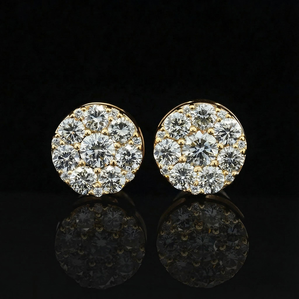 925S & VVS Moissanite Round Cut Stud Earrings 925S & VVS Moissanite Round Cut Stud Earrings