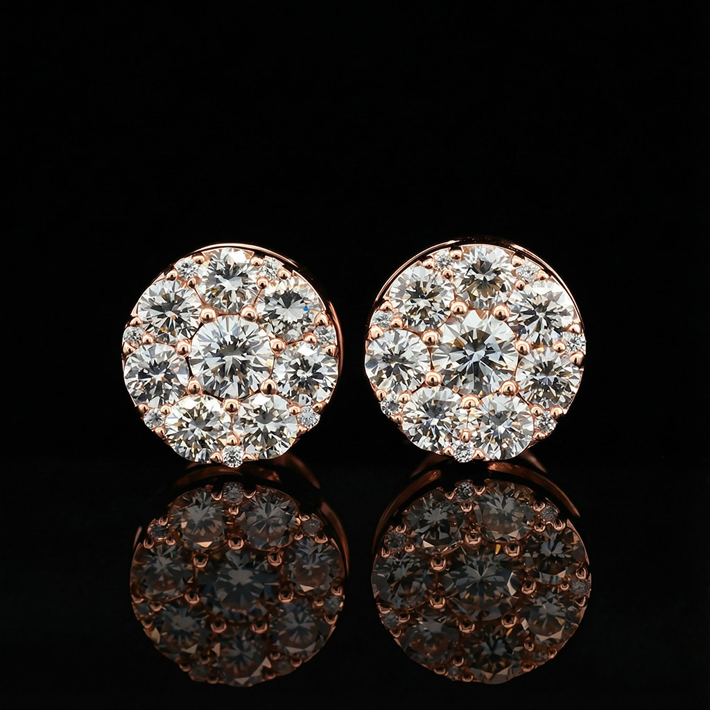 925S & VVS Moissanite Round Cut Stud Earrings 925S & VVS Moissanite Round Cut Stud Earrings
