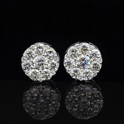 925 Silver & VVS1 Moissanite Round Cut Stud Earrings