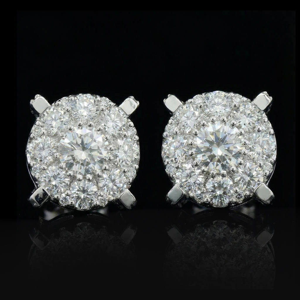 S925 Silver Micro Paved Moissanite Stud Earrings S925 Silver Micro Paved Moissanite Stud Earrings