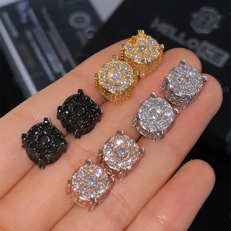 S925 Silver Micro Paved Moissanite Stud Earrings