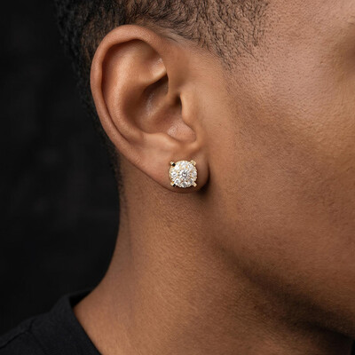 S925 Silver Micro Paved Moissanite Stud Earrings