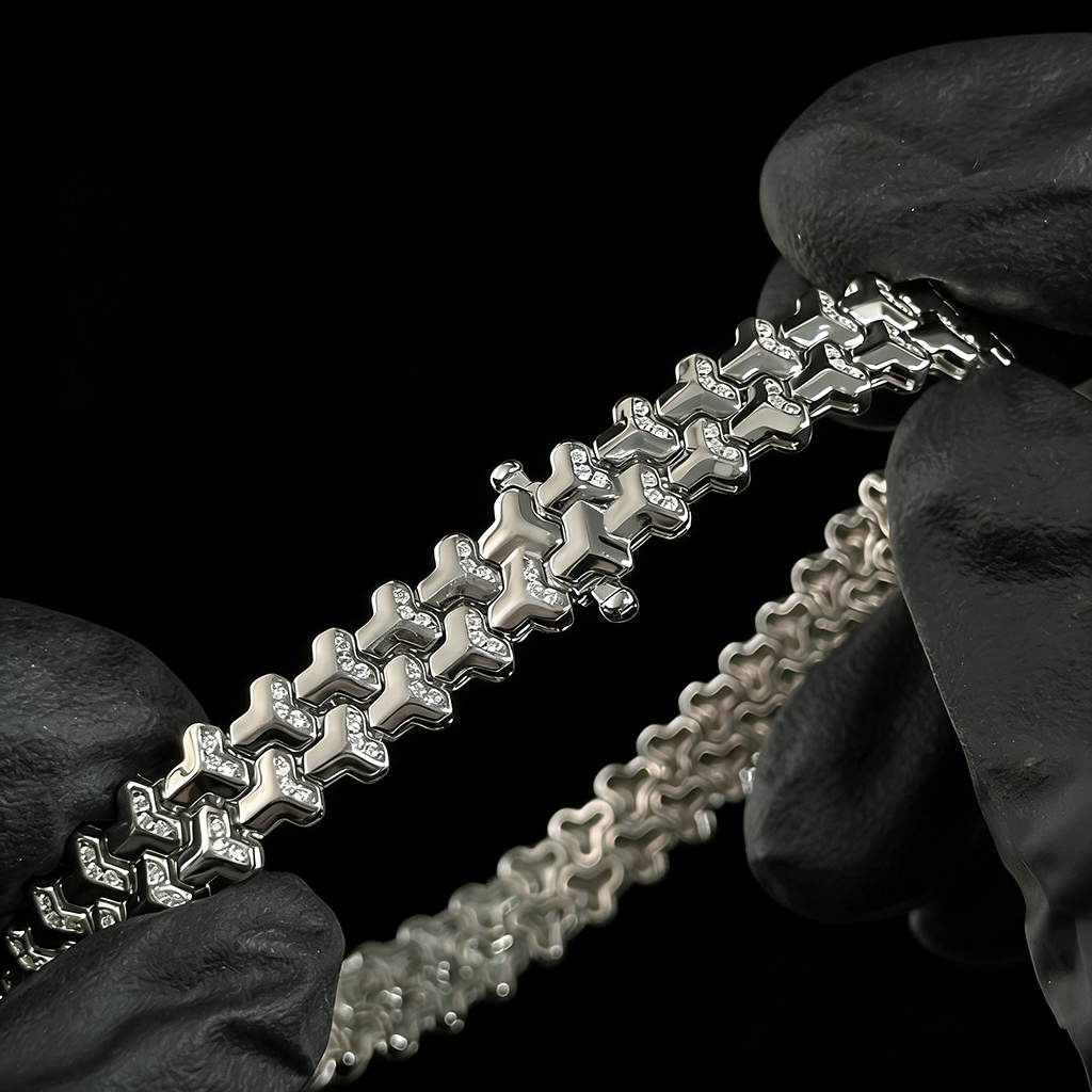 925S & VVS Moissanite Two-Row Armor Bracelet