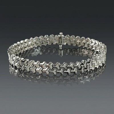925S & VVS Moissanite Two-Row Armor Bracelet