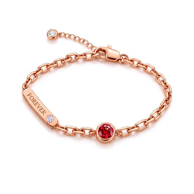 1.2 ct.tw. Custom Engraved Birthstone Bracelet
