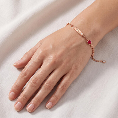 1.2 ct.tw. Custom Engraved Birthstone Bracelet
