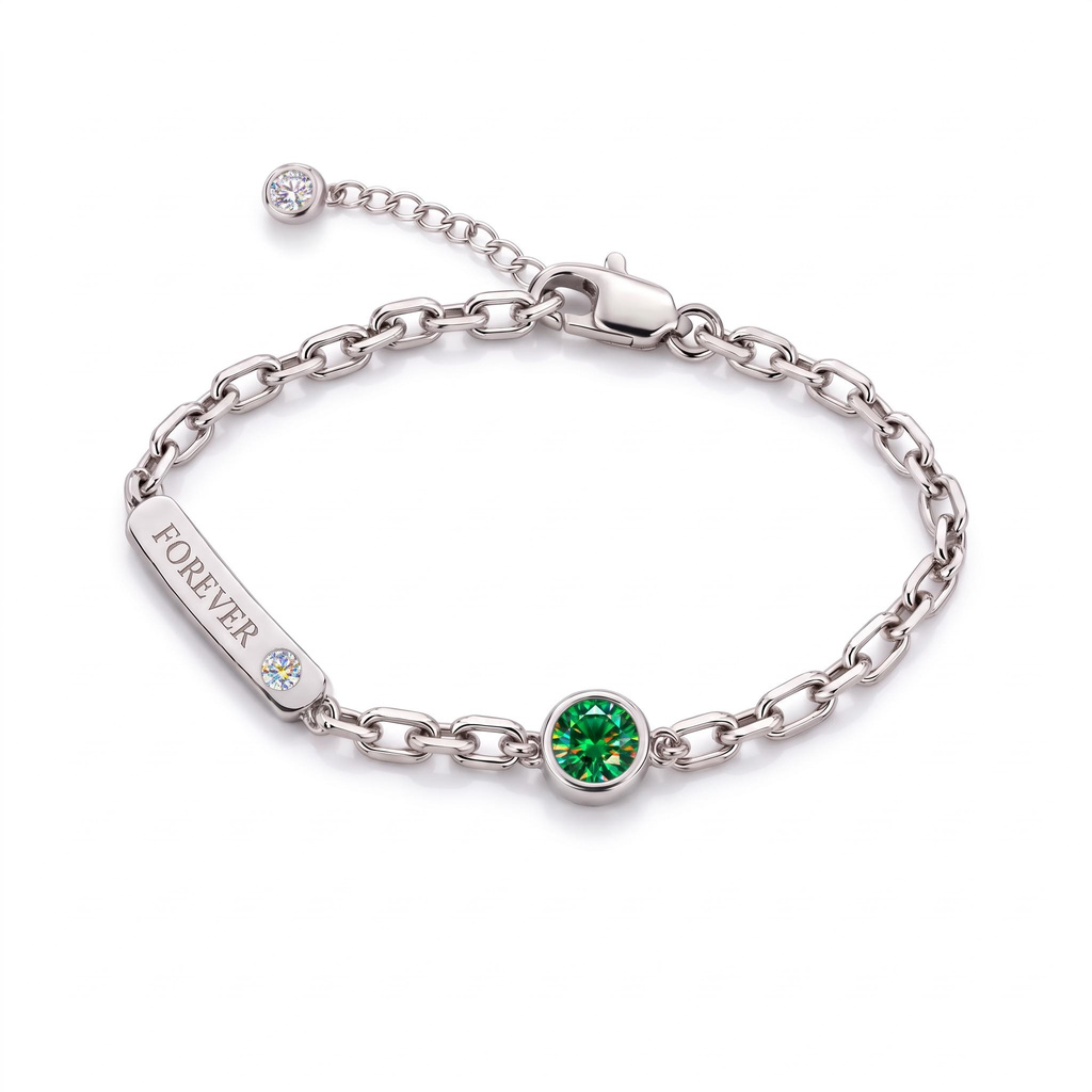 1.2 ct.tw. Custom Engraved Birthstone Bracelet 1.2 ct.tw. Custom Engraved Birthstone Bracelet