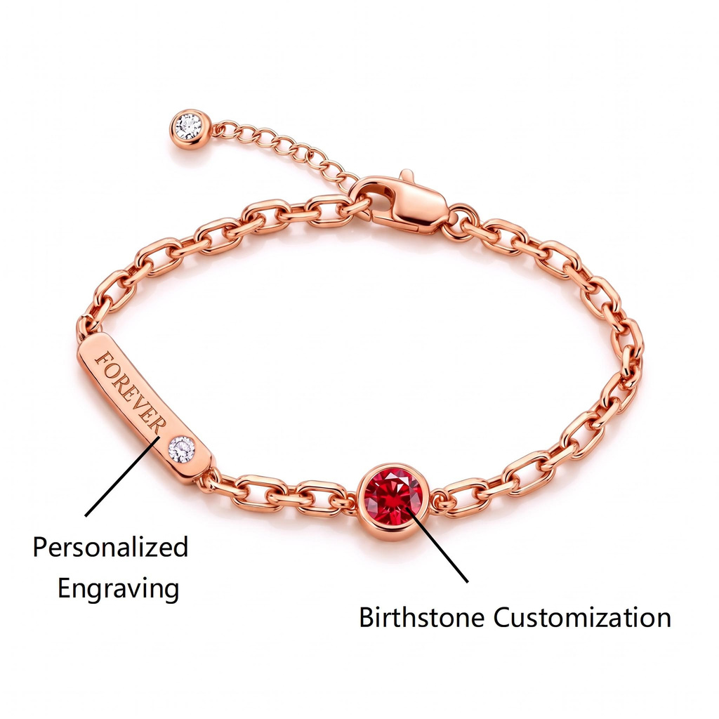 1.2 ct.tw. Custom Engraved Birthstone Bracelet 1.2 ct.tw. Custom Engraved Birthstone Bracelet
