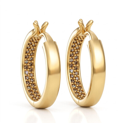 0.5 ct.tw. Coffee Stone Polished Huggie Earrings with Invisible Setting