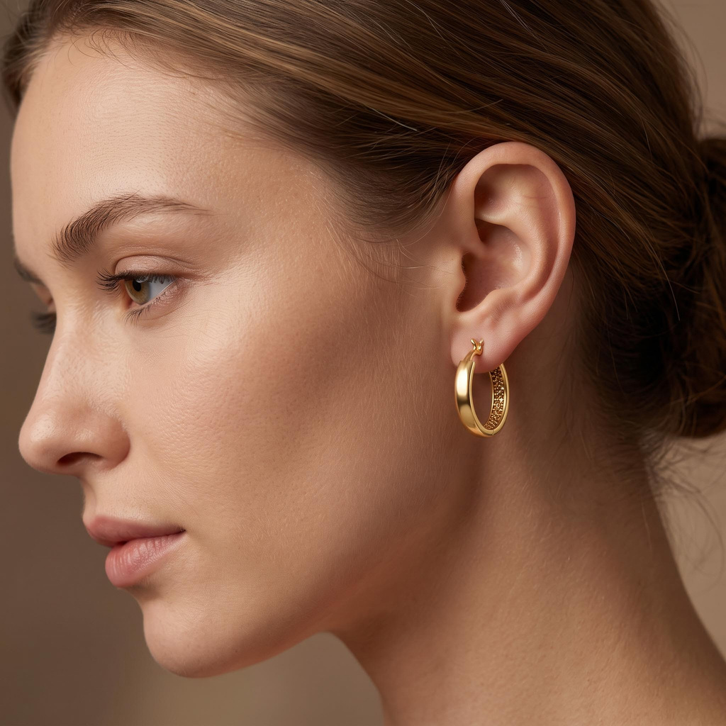 0.5 ct.tw. Coffee Stone Polished Huggie Earrings with Invisible Setting 0.5 ct.tw. Coffee Stone Polished Huggie Earrings with Invisible Setting