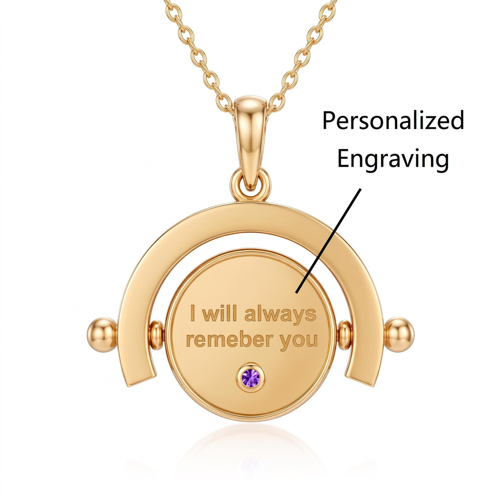 0.31 ct.tw. Reversible Birthstone Letter Tulip Engraved Pendant Necklace 0.31 ct.tw. Reversible Birthstone Letter Tulip Engraved Pendant Necklace