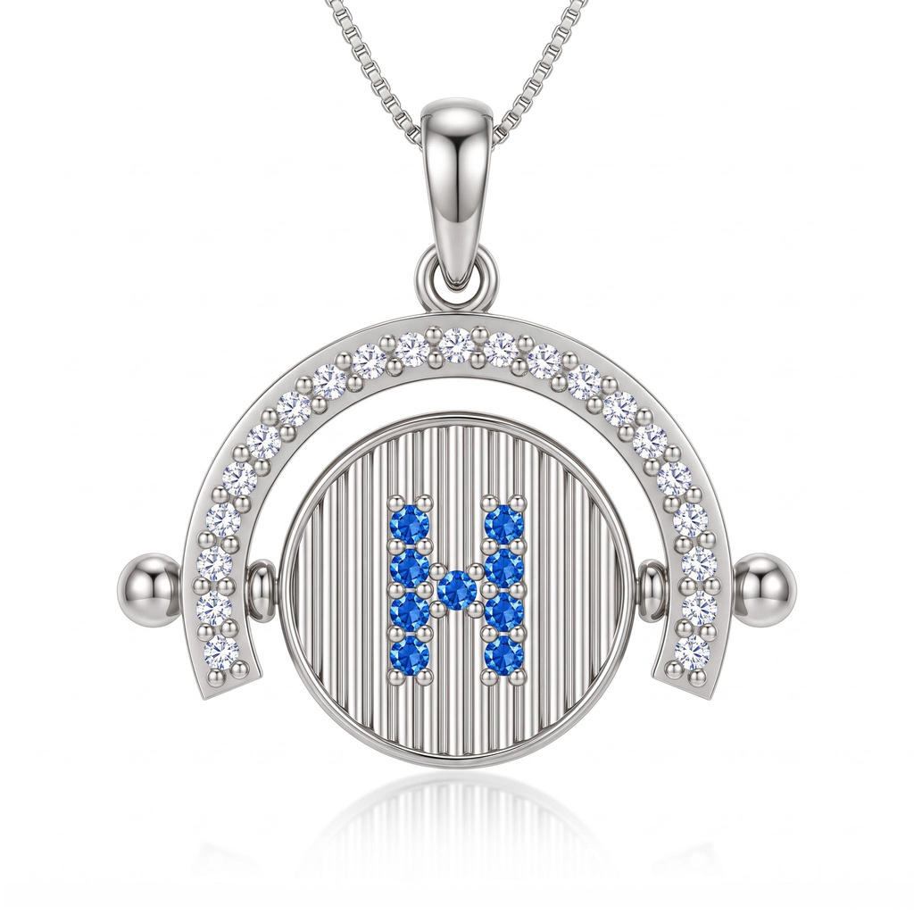 0.31 ct.tw. Reversible Birthstone Letter Tulip Engraved Pendant Necklace 0.31 ct.tw. Reversible Birthstone Letter Tulip Engraved Pendant Necklace