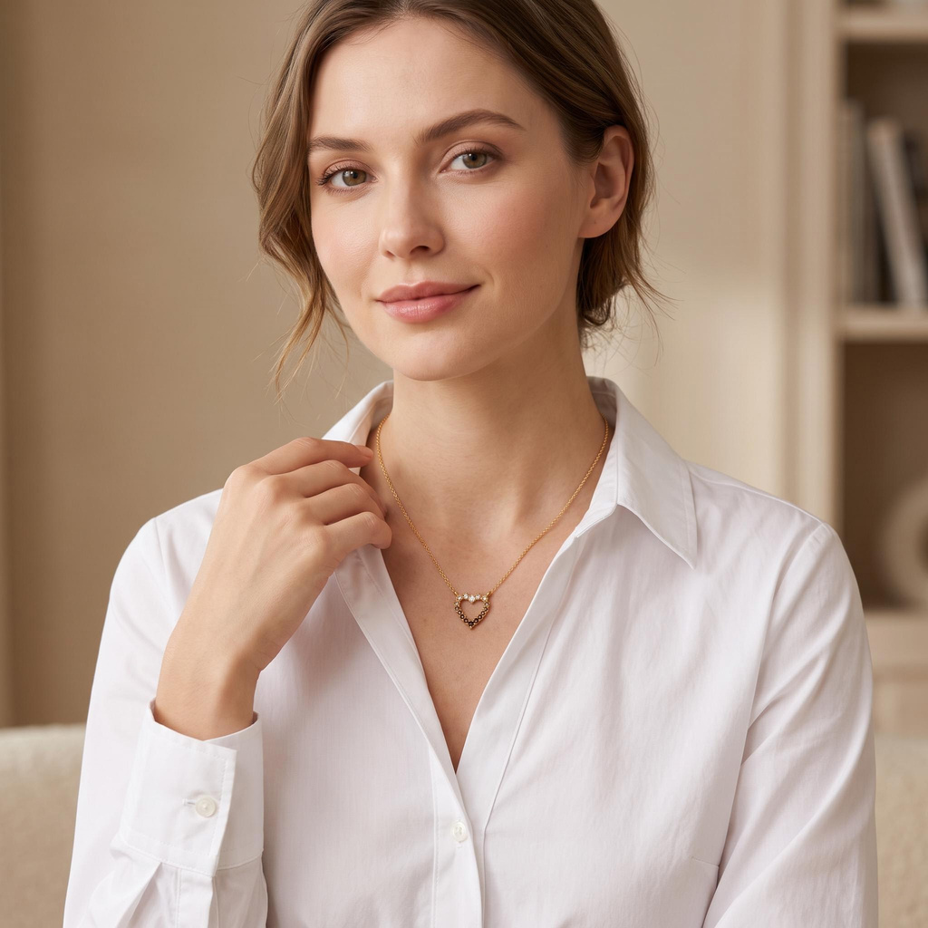 0.84 ct.tw. Gradient Coffee Stone Heart Necklace 0.84 ct.tw. Gradient Coffee Stone Heart Necklace