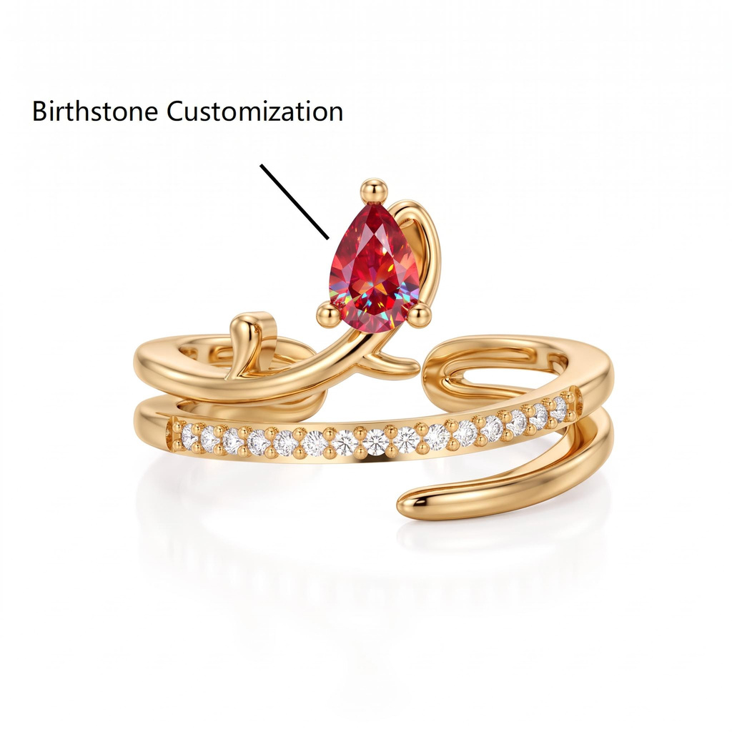 0.5 ct.tw. Nature-inspired Birthstone Pear Cut Ring