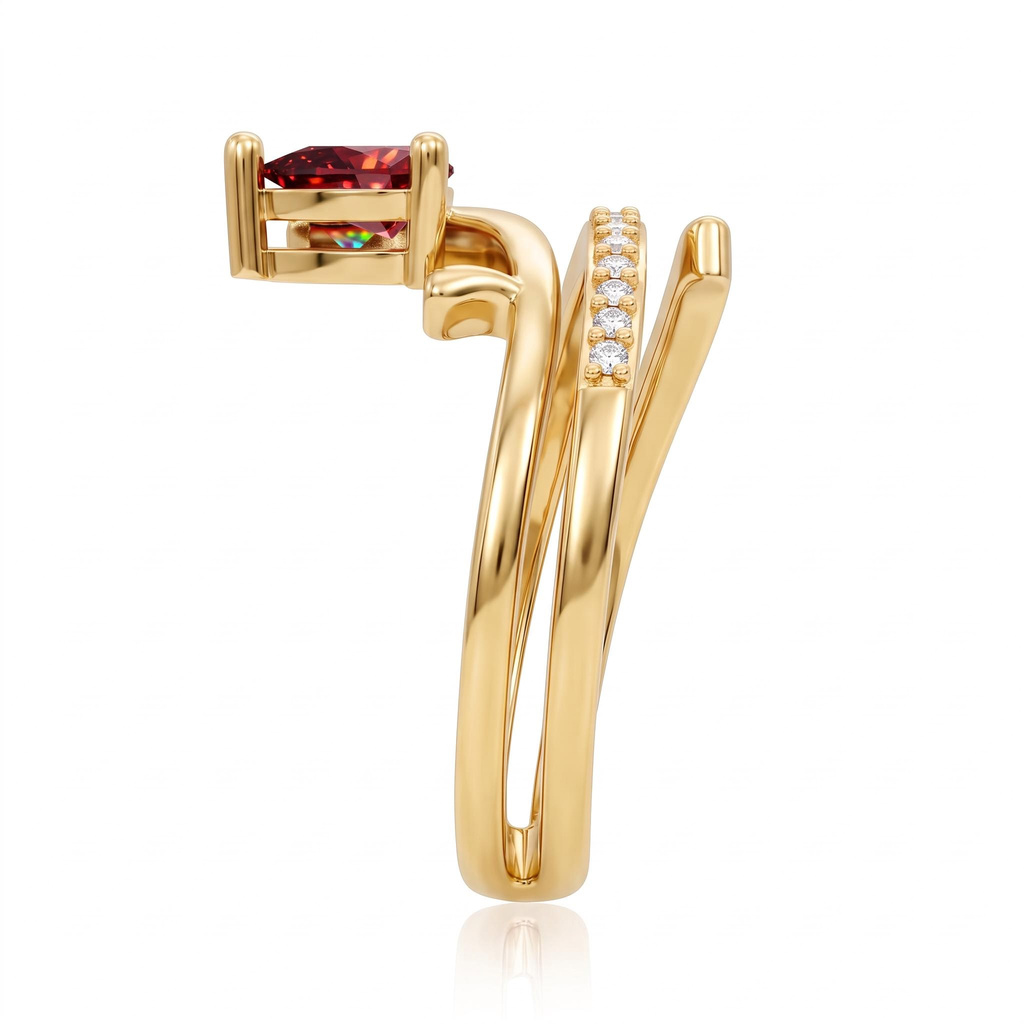 0.5 ct.tw. Nature-inspired Birthstone Pear Cut Ring