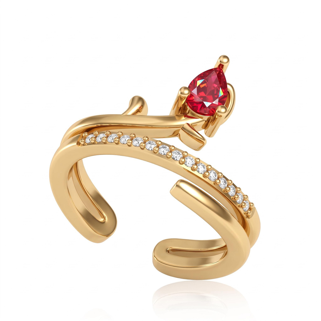 0.5 ct.tw. Nature-inspired Birthstone Pear Cut Ring