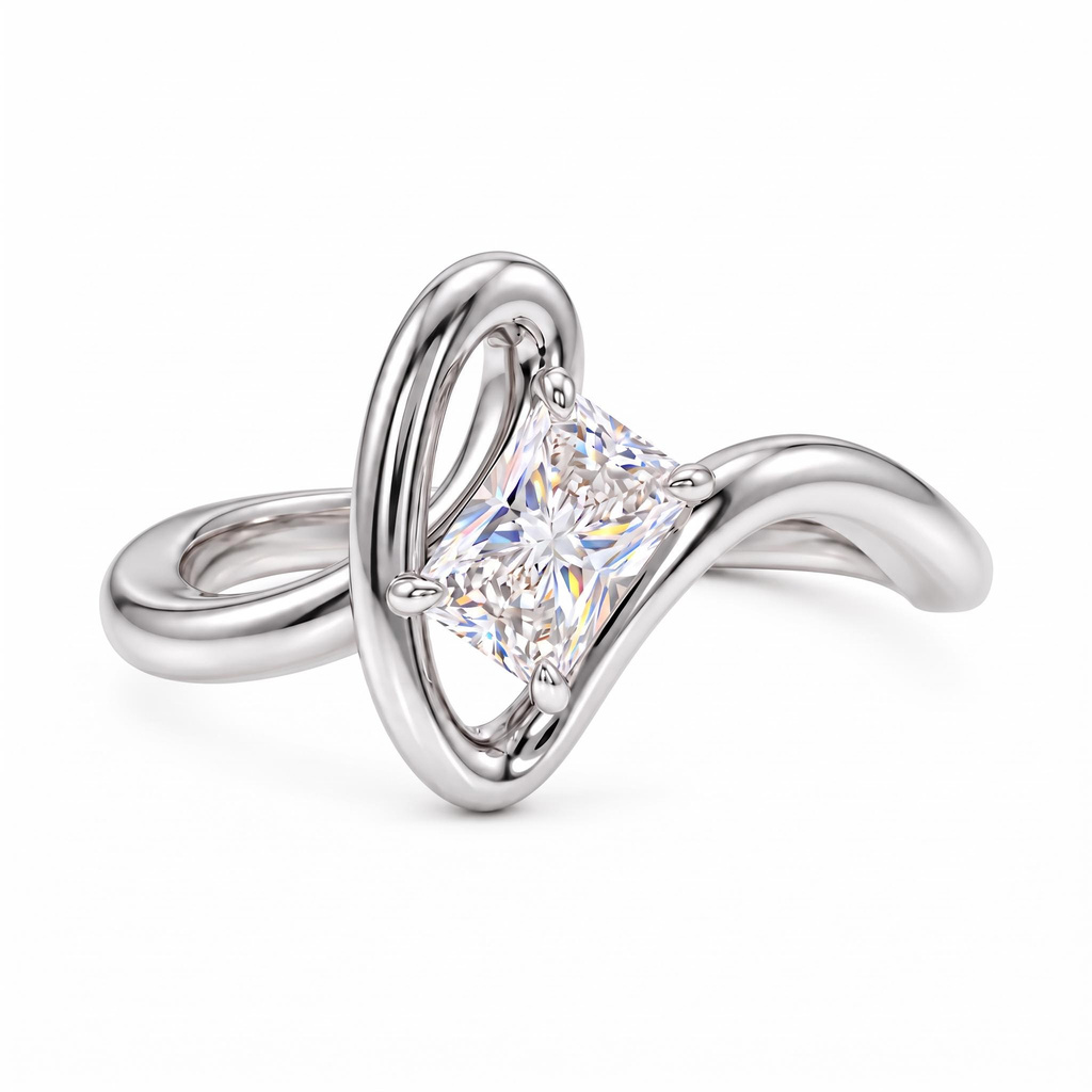 0.6 ct.tw. Twisted Shank Emerald Cut Ring 0.6 ct.tw. Twisted Shank Emerald Cut Ring