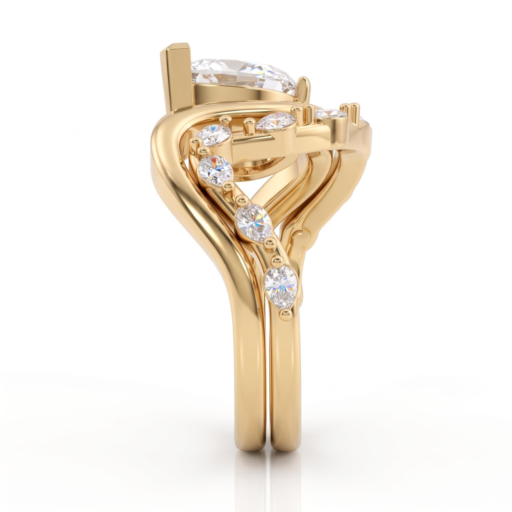 2.5 ct.tw. Pear-shaped Twisted Cluster Ring Set 2.5 ct.tw. Pear-shaped Twisted Cluster Ring Set