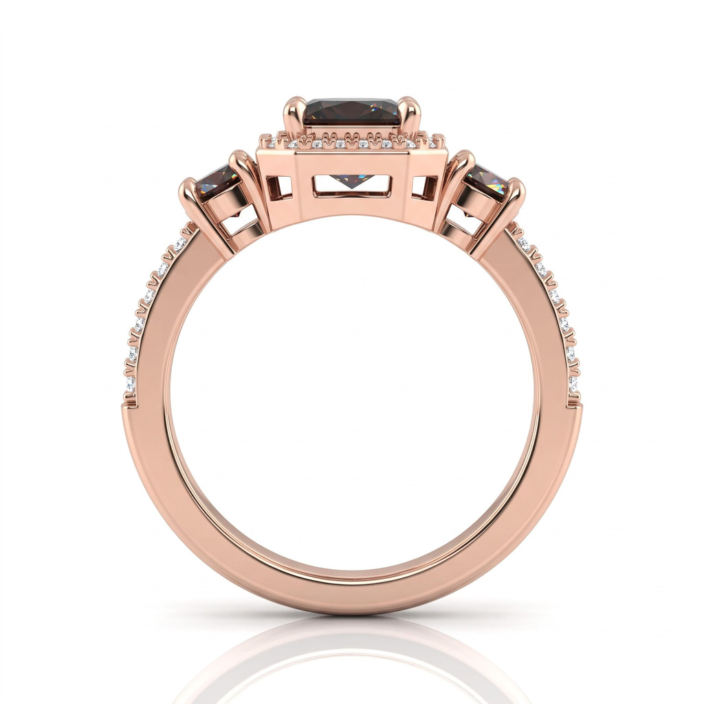 3.21 ct.tw. three-stone coffee chocolate diamond ring 3.21 ct.tw. three-stone coffee chocolate diamond ring