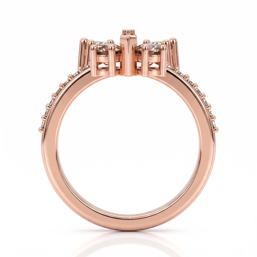 0.82ct.tw. Marquise Cut Coffee Stone Butterfly Ring 0.82ct.tw. Marquise Cut Coffee Stone Butterfly Ring