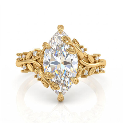 5.1 ct.tw. Vine Marquise Cut Ring