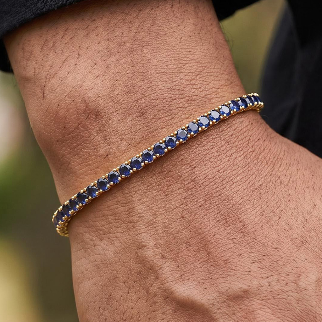 4mm Blue Tennis Bracelet 4mm Blue Tennis Bracelet