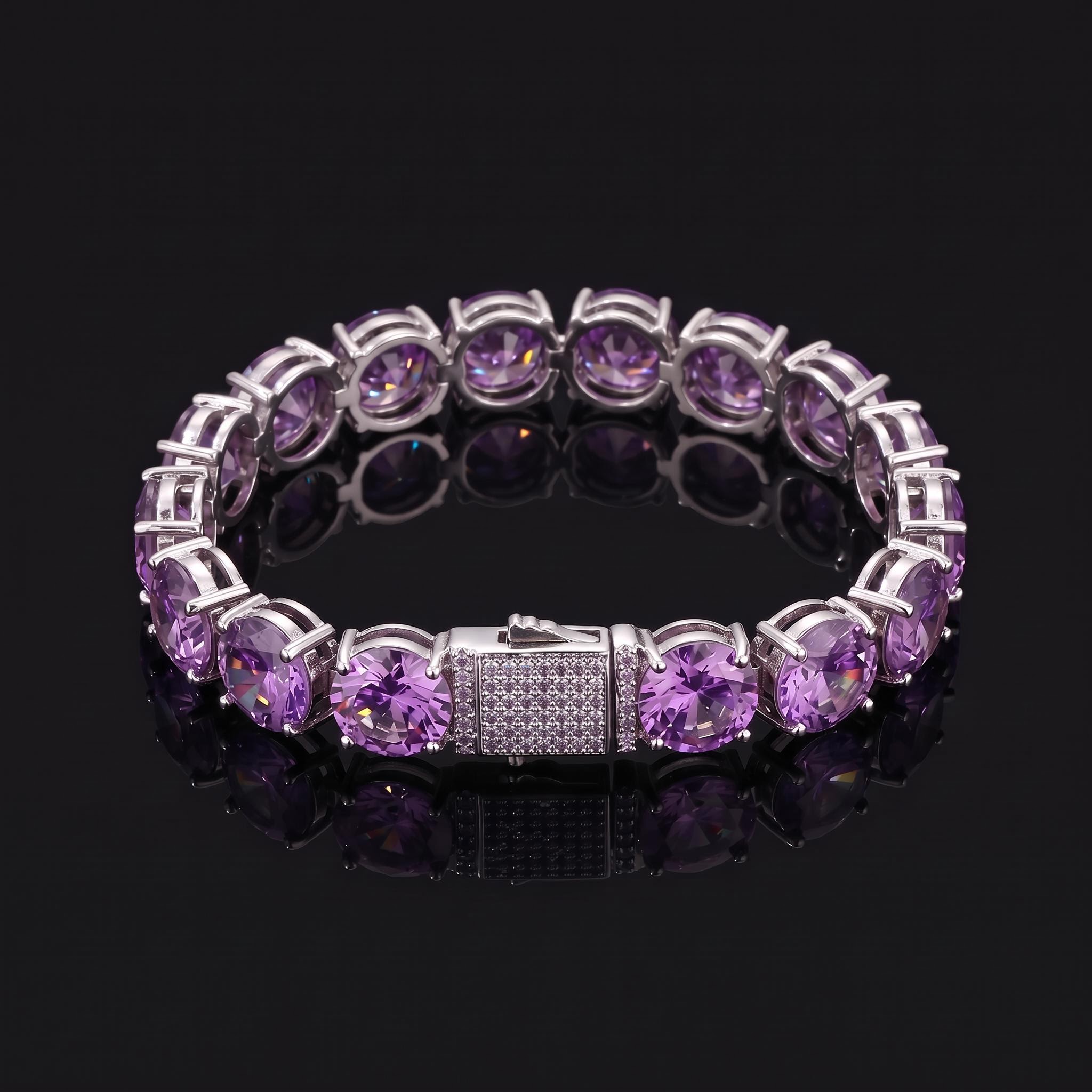 10mm Purple Stone Tennis Bracelet 10mm Purple Stone Tennis Bracelet