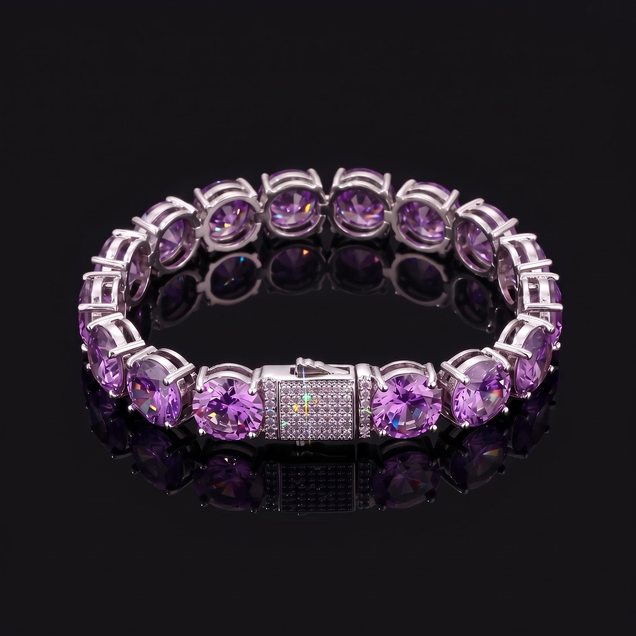 10mm Purple Stone Tennis Bracelet