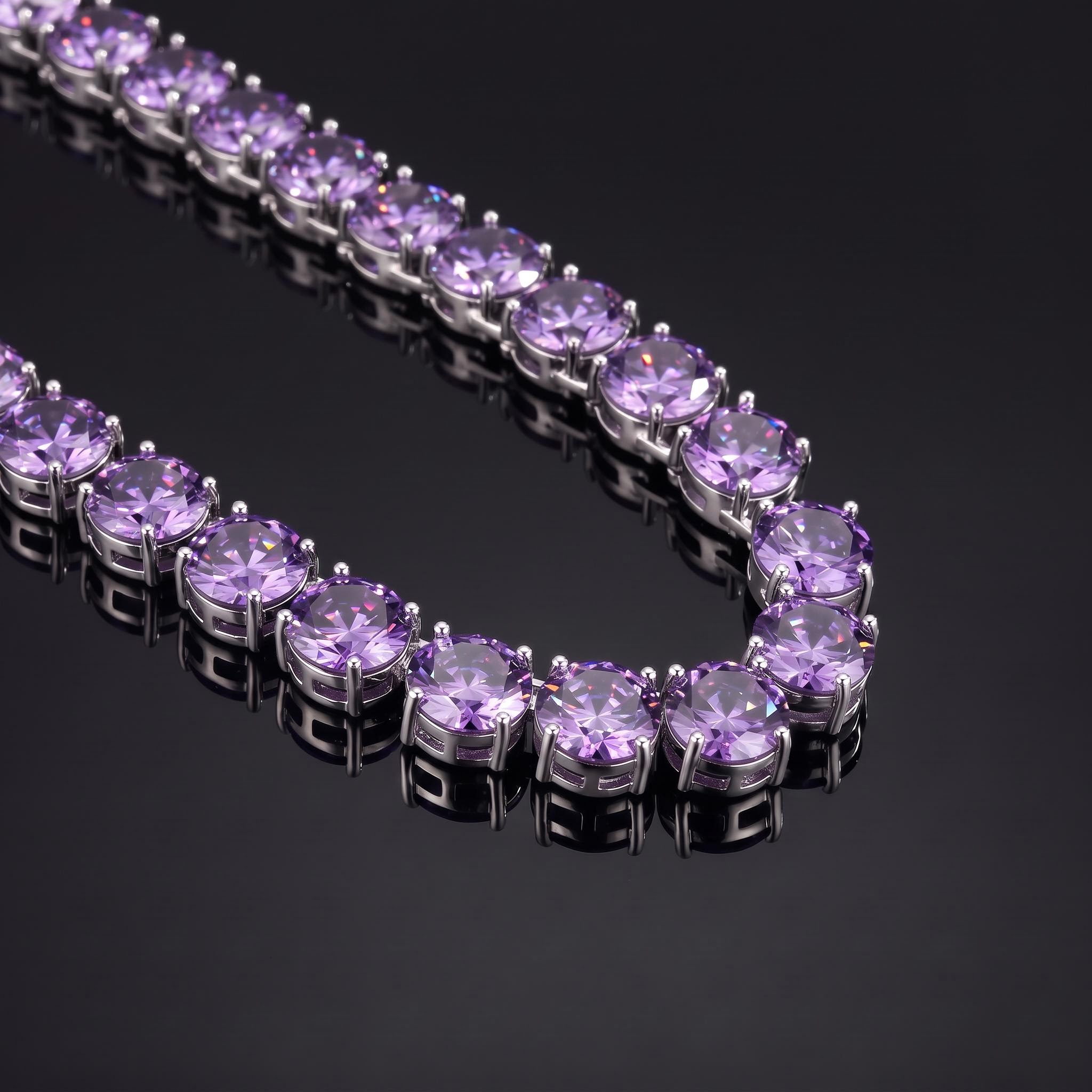 10mm Purple Stone Tennis Bracelet