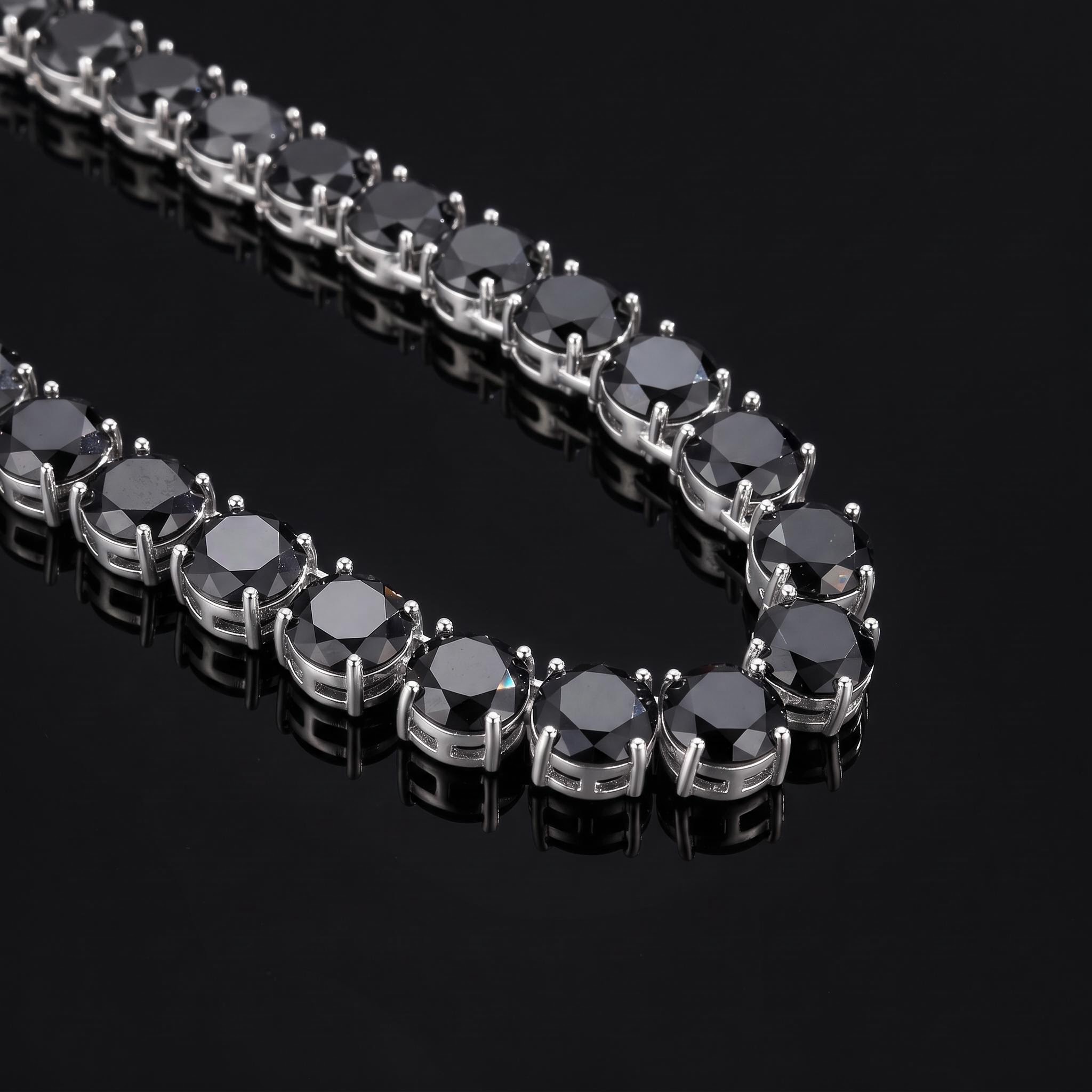10mm Black Stone Tennis Bracelet 10mm Black Stone Tennis Bracelet
