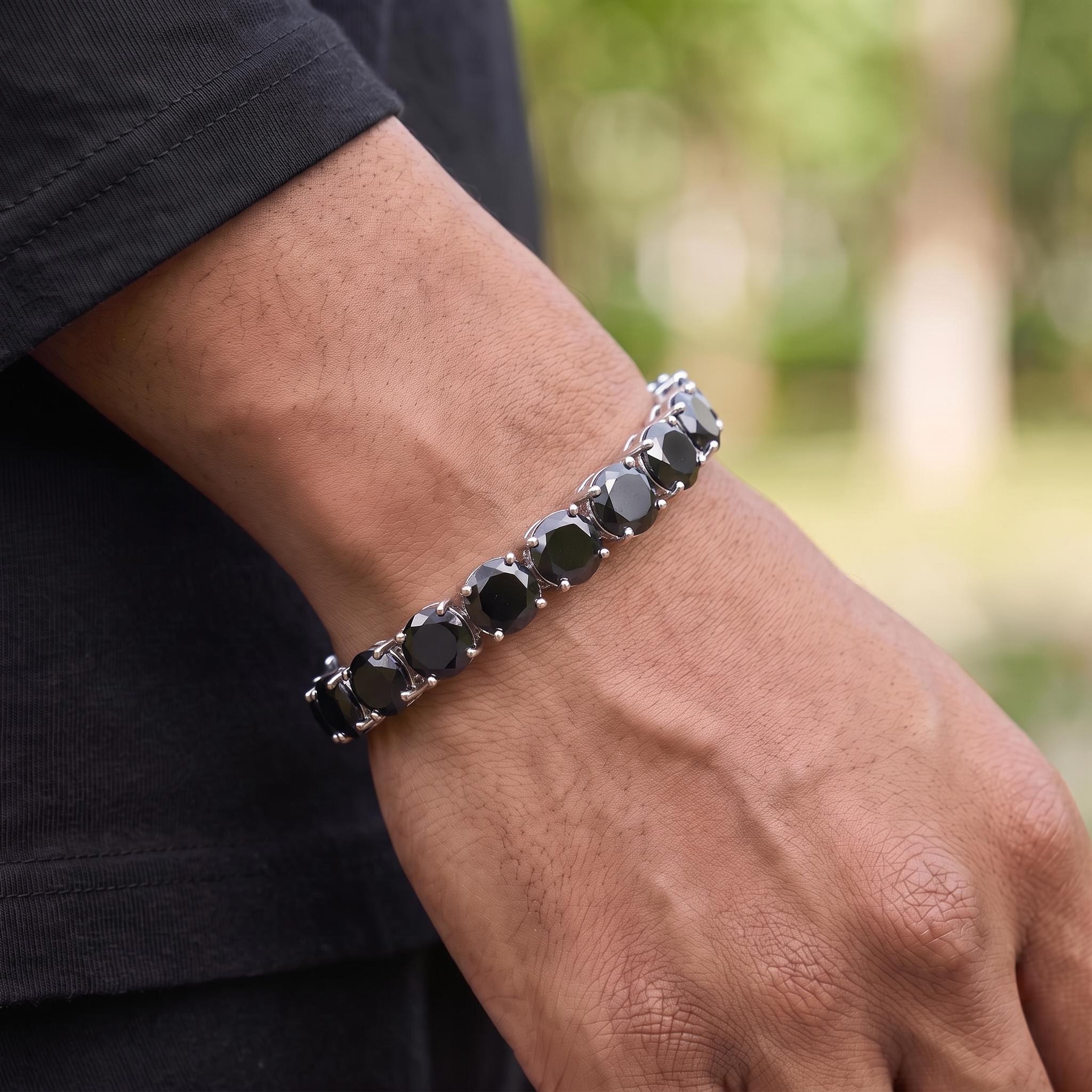 10mm Black Stone Tennis Bracelet 10mm Black Stone Tennis Bracelet
