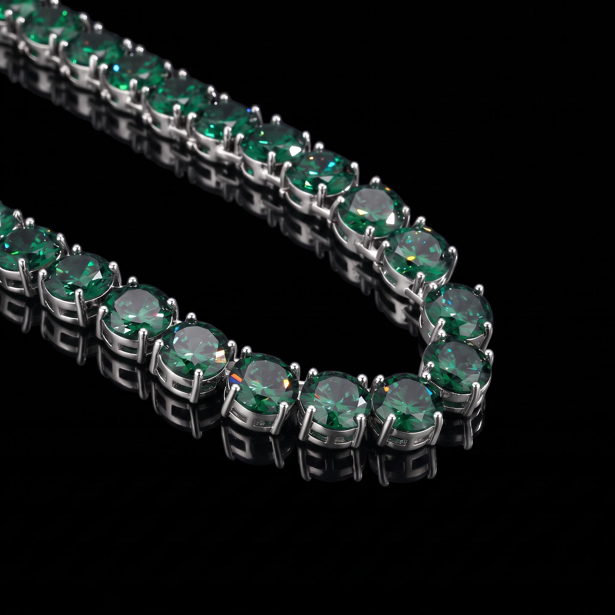 10mm Green Stone Tennis Bracelet 10mm Green Stone Tennis Bracelet