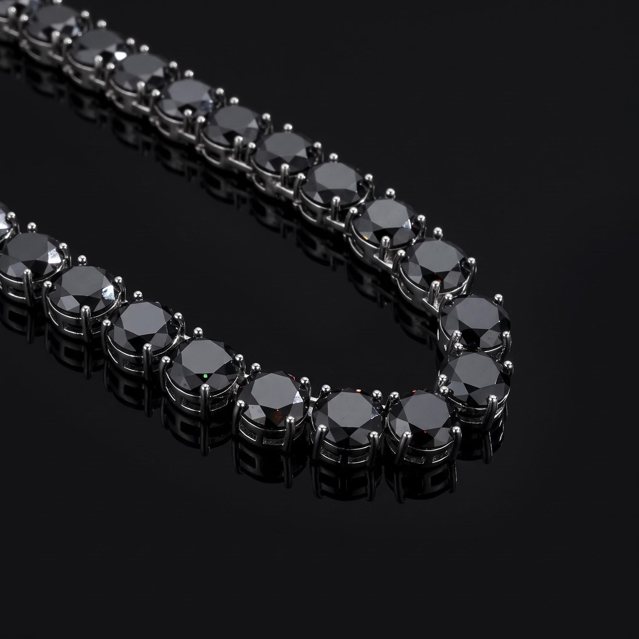 10mm Black Stone Tennis Chain 10mm Black Stone Tennis Chain